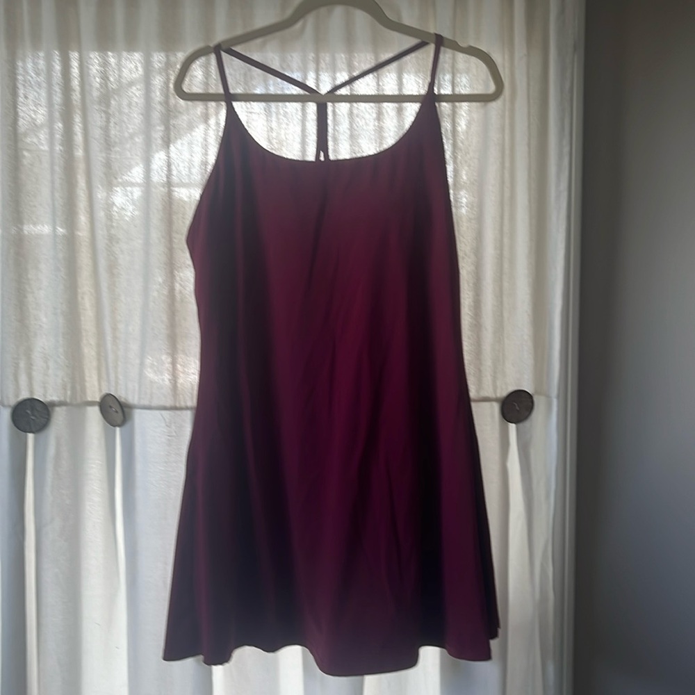 HALARA sports dress! Burgundy and so flattering to all body types